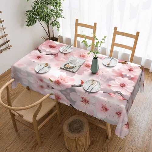 ADAhgu Tischdecke, Motiv: zarte Kirschblüten, vielseitig, 137 x 183 cm, wiederverwendbar, Esstischabdeckung für Hochzeiten und draußen ADAhgu Tischdecke, Motiv: zarte Kirschblüten, vielseitig, 137 x 183 cm, wiederverwendbar, Esstischabdeckung für Hochzeiten und draußen von ADAhgu
