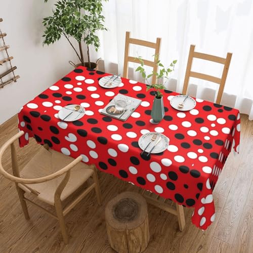 ADAhgu Tischdecke, wiederverwendbar, für Hochzeiten, Outdoor, 137 x 183 cm, Rot / Weiß mit Punktemuster ADAhgu Tischdecke, wiederverwendbar, für Hochzeiten, Outdoor, 137 x 183 cm, Rot / Weiß mit Punktemuster von ADAhgu