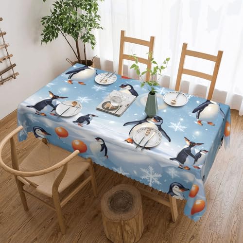 ADAhgu Tischdecke mit Pinguin-Ballon-Schneeflocken-Druck, vielseitig, 137 x 183 cm, wiederverwendbar, Esstischabdeckung für Hochzeiten und draußen ADAhgu Tischdecke mit Pinguin-Ballon-Schneeflocken-Druck, vielseitig, 137 x 183 cm, wiederverwendbar, Esstischabdeckung für Hochzeiten und draußen von ADAhgu