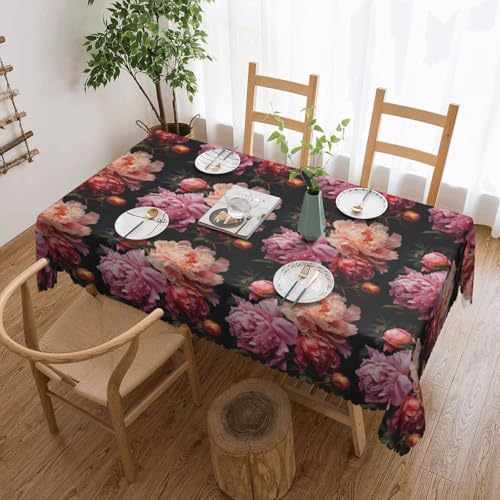 ADAhgu Vielseitig einsetzbare Tischdecke mit Pfingstrosen-Motiv, wiederverwendbar, für Hochzeiten, Outdoor, 137 x 183 cm ADAhgu Vielseitig einsetzbare Tischdecke mit Pfingstrosen-Motiv, wiederverwendbar, für Hochzeiten, Outdoor, 137 x 183 cm von ADAhgu