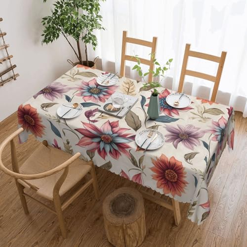 ADAhgu Vielseitige Tischdecke, Bohemian-Blumendruck, 137 x 183 cm, wiederverwendbar, Esstischabdeckung für Hochzeiten im Freien ADAhgu Vielseitige Tischdecke, Bohemian-Blumendruck, 137 x 183 cm, wiederverwendbar, Esstischabdeckung für Hochzeiten im Freien von ADAhgu