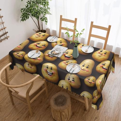 ADAhgu Vielseitige Tischdecke, Motiv: lächelnde Kartoffeln, wiederverwendbar, für Hochzeiten, Outdoor, 137 x 183 cm von ADAhgu