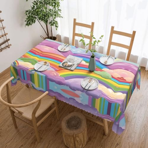 ADAhgu Vielseitige Tischdecke, Regenbogen-Druck, 137 x 183 cm, wiederverwendbar, Esstischabdeckung für Hochzeiten im Freien ADAhgu Vielseitige Tischdecke, Regenbogen-Druck, 137 x 183 cm, wiederverwendbar, Esstischabdeckung für Hochzeiten im Freien von ADAhgu