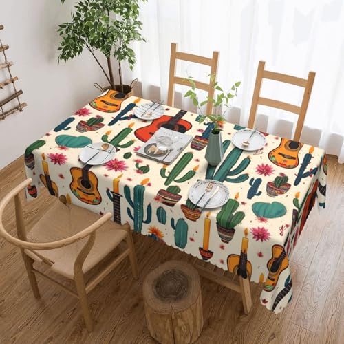 ADAhgu Vielseitige Tischdecke mit Blumen- und Gitarren-Druck, 137 x 183 cm, wiederverwendbar, Esstischabdeckung für Hochzeiten und draußen ADAhgu Vielseitige Tischdecke mit Blumen- und Gitarren-Druck, 137 x 183 cm, wiederverwendbar, Esstischabdeckung für Hochzeiten und draußen von ADAhgu