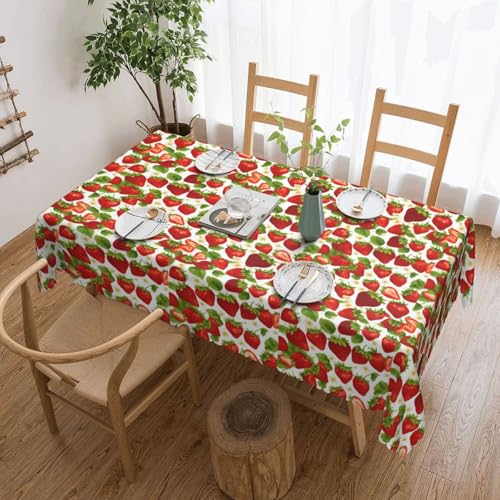 ADAhgu Vielseitige Tischdecke mit Erdbeer-Druck, wiederverwendbar, für Hochzeiten, Outdoor, 137 x 183 cm von ADAhgu