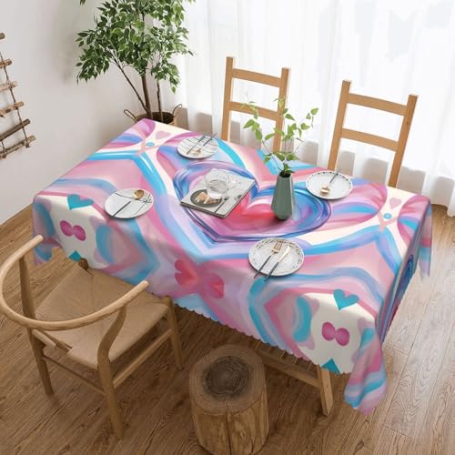 ADAhgu Vielseitige Tischdecke mit Regenbogen-Herz-Druck, 137,2 x 183,9 cm, wiederverwendbar, Esstischabdeckung für Hochzeiten und draußen ADAhgu Vielseitige Tischdecke mit Regenbogen-Herz-Druck, 137,2 x 183,9 cm, wiederverwendbar, Esstischabdeckung für Hochzeiten und draußen von ADAhgu