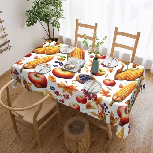 Vielseitige Tischdecke, Motiv: Hello Autumn Print, 137 x 183 cm, wiederverwendbar, Esstischabdeckung für Hochzeiten und im Freien von ADAhgu