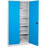 ADB Stahlschrank 40751 lichtgrau, lichtblau 92,0 x 50,0 x 195,0 cm, aufgebaut von ADB