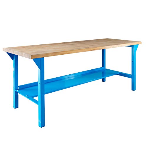 ADB Werkbank Arbeitstisch Werktisch Tisch 150 oder 200 cm Länge 75 cm Höhe Blau mit massiver Buchenplatte, Tischlänge:200 cm ADB Werkbank Arbeitstisch Werktisch Tisch 150 oder 200 cm Länge 75 cm Höhe Blau mit massiver Buchenplatte, Tischlänge:200 cm von ADB