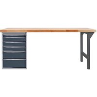 ADB Werkbank anthrazitgrau, lichtgrau 6 Schubladen 200,0 x 75,0 x 85,0 cm ADB Werkbank anthrazitgrau, lichtgrau 6 Schubladen 200,0 x 75,0 x 85,0 cm von ADB