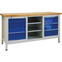 ADB Werkbank lichtgrau, RAL 5012 7 Schubladen 170,0 x 60,0 x 84,0 cm ADB Werkbank lichtgrau, RAL 5012 7 Schubladen 170,0 x 60,0 x 84,0 cm von ADB