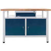 ADB Werkbank lichtgrau, anthrazitgrau 1 Schublade 120,0 x 60,0 x 84,0 cm von ADB