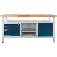 ADB Werkbank lichtgrau, anthrazitgrau 3 Schubladen 170,0 x 60,0 x 84,0 cm ADB Werkbank lichtgrau, anthrazitgrau 3 Schubladen 170,0 x 60,0 x 84,0 cm von ADB