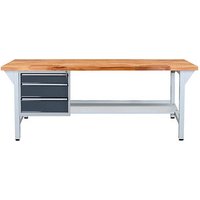 ADB Werkbank lichtgrau, anthrazitgrau 3 Schubladen 200,0 x 75,0 x 85,0 cm ADB Werkbank lichtgrau, anthrazitgrau 3 Schubladen 200,0 x 75,0 x 85,0 cm von ADB