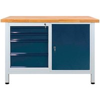 ADB Werkbank lichtgrau, anthrazitgrau 4 Schubladen 120,0 x 60,0 x 84,0 cm ADB Werkbank lichtgrau, anthrazitgrau 4 Schubladen 120,0 x 60,0 x 84,0 cm von ADB