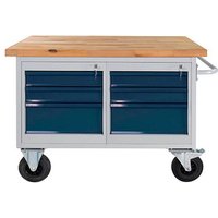 ADB Werkbank lichtgrau, anthrazitgrau 6 Schubladen 130,0 x 60,0 x 82,7 cm von ADB