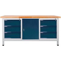 ADB Werkbank lichtgrau, anthrazitgrau 6 Schubladen 170,0 x 60,0 x 84,0 cm ADB Werkbank lichtgrau, anthrazitgrau 6 Schubladen 170,0 x 60,0 x 84,0 cm von ADB