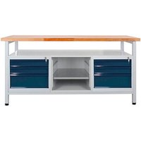ADB Werkbank lichtgrau, anthrazitgrau 6 Schubladen 170,0 x 60,0 x 84,0 cm ADB Werkbank lichtgrau, anthrazitgrau 6 Schubladen 170,0 x 60,0 x 84,0 cm von ADB