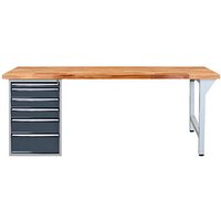 ADB Werkbank lichtgrau, anthrazitgrau 6 Schubladen 200,0 x 75,0 x 85,0 cm ADB Werkbank lichtgrau, anthrazitgrau 6 Schubladen 200,0 x 75,0 x 85,0 cm von ADB