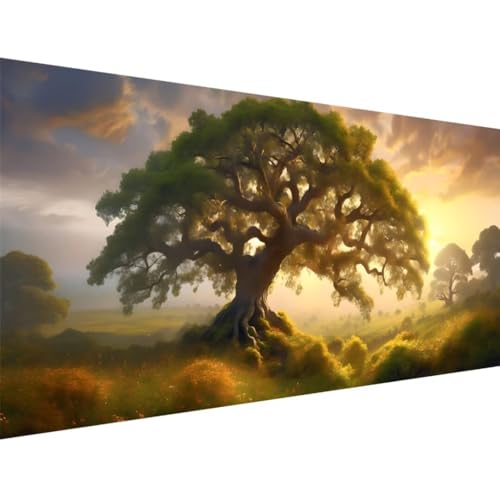 Diamond Painting Erwachsene, 5D Diamond Painting Groß XXL Bauernhof Baum 100x40cm, DIY Diamant Painting Bilder Kreuzstich Crystal Arts Craft Malerei Kits, Diamond Painting Set für Home Wand Dekor N-3 von ADCCAT