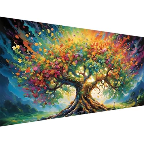 Diamond Painting Erwachsene, 5D Diamond Painting Groß XXL Lebensbaum Farbe 100x40cm, DIY Diamant Painting Bilder Kreuzstich Crystal Arts Craft Malerei Kits, Diamond Painting Set für Home Wanddeko j-2 Diamond Painting Erwachsene, 5D Diamond Painting Groß XXL Lebensbaum Farbe 100x40cm, DIY Diamant Painting Bilder Kreuzstich Crystal Arts Craft Malerei Kits, Diamond Painting Set für Home Wanddeko j-2 von ADCCAT