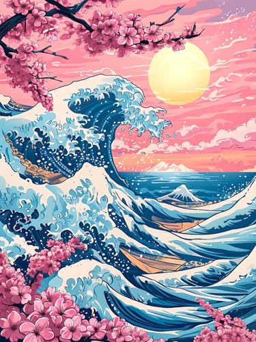 Diamond Painting Erwachsene, DIY Diamant Painting Bilder Wellen, Vollbohrer Japan Diamant Malerei Malen Nach Zahlen Cross Stickerei Bastelset Erwachsene, für Geschenk, Wanddeko Wohnzimmer 30x40 cm S-5 Diamond Painting Erwachsene, DIY Diamant Painting Bilder Wellen, Vollbohrer Japan Diamant Malerei Malen Nach Zahlen Cross Stickerei Bastelset Erwachsene, für Geschenk, Wanddeko Wohnzimmer 30x40 cm S-5 von ADCCAT