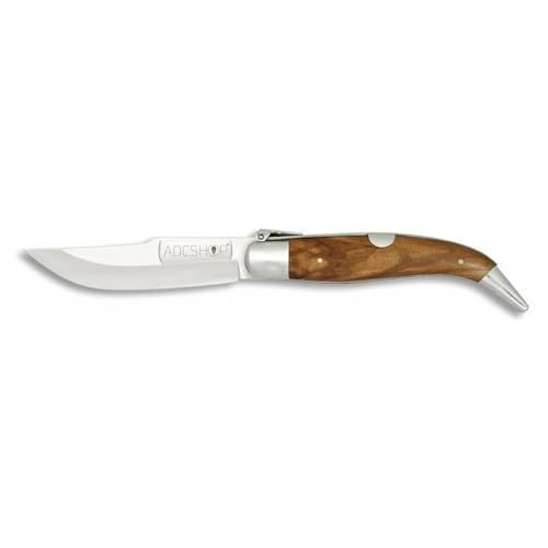 ADCSHOP TEJA Messer - 21,40 cm - Klinge aus Stahl 3Cr13Mov von 9,20 cm - Griff aus Olivenholz bei 12,20 cm - Gewicht 65,20 g - Ideal für Portabilität und täglichen Gebrauch von ADCSHOP