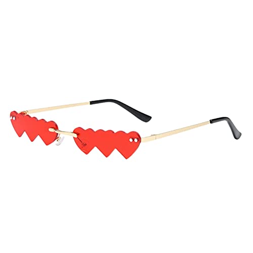 ADERN Sonnenbrille in Herzform | Rote Herzbrille | Unregelmäßige lustige Sonnenbrillen, Valentinsbrillen, Sonnenbrillen für Bars, Partys, Sommerveranstaltungen, Retro-Kostüme von ADERN