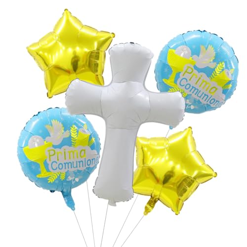 Kommuniondekorationen,Luftballons für die Kommunion, elegante Taufe Ballons Erstkommunion Dekor, Kreative Taufdekorationen, Luftballons, süßes Partyzubehör für die Heilige Kommunion von ADERN