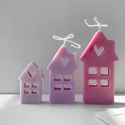 Silikonformen Gießformen | Silikonform Haus | Valentinstagshaus Silikonform | Ostertag DIY Kerzenformen In Hausform | 3D Haus Kuchenform Ornamente Für Weihnachtssüßigkeiten, Kuchen, Kekse von ADERN