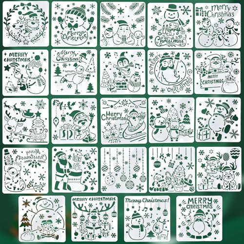 ADERTOS 24 Stück Weihnachten Schablonen Weihnachtsschablone Plastik Malschablonen 15 * 15cm Zeichenschablonen Schablonen Weihnachtsbaum Weihnachts Stencil Schneemann Vorlage für Fenster Scrapbooking ADERTOS 24 Stück Weihnachten Schablonen Weihnachtsschablone Plastik Malschablonen 15 * 15cm Zeichenschablonen Schablonen Weihnachtsbaum Weihnachts Stencil Schneemann Vorlage für Fenster Scrapbooking von ADERTOS