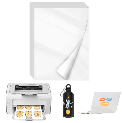 ADERTOS 30 Stk A4 Selbstklebende Folien Bedrucken Klebefolien Druckerpapier Glänzendes Weiß Wasserfest Bedruckbar Vinylfolie Inkjet Vnyl Aufkleber Sticker für Tintenstrahldrucker Laserdrucker von ADERTOS