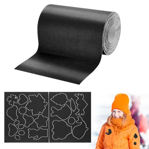 ADERTOS Daunenjacke Reparaturflicke 7.6 * 200cm Daunenjacke Reparatur Rollen Schwarz Selbstklebend Reparatur Flicken Aufkleber Patch Nylon Reparaturset für Daunenjacke Flicken für Jacke Zelt von ADERTOS