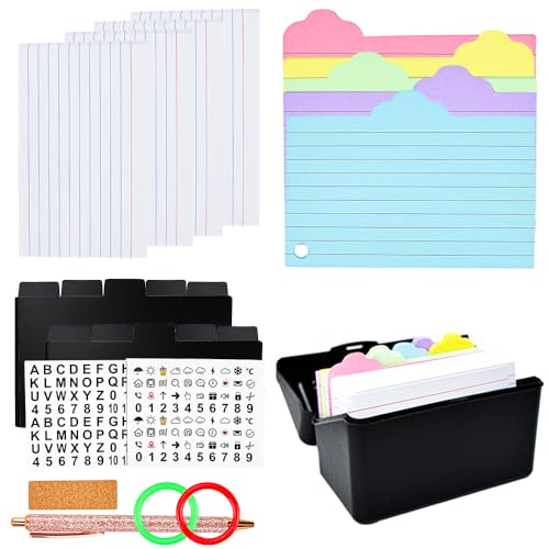 ADERTOS Karteikarten Box Karteikasten Schwarz Lernkarteibox Karteikartenboxen inkl.350 Karteikarten Nicht Klebrig Lernkarten Linierte Lernkarteikarten Vokabelkarten mit Ring Aufkleber für Büro Schule ADERTOS Karteikarten Box Karteikasten Schwarz Lernkarteibox Karteikartenboxen inkl.350 Karteikarten Nicht Klebrig Lernkarten Linierte Lernkarteikarten Vokabelkarten mit Ring Aufkleber für Büro Schule von ADERTOS