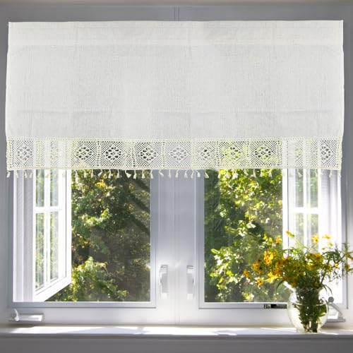 ADERTOS Scheibengardine Scheiben Gardinen Baumwolle und Leinen Küchengardinen Kurzgardinen 150x60cm Beige Bistrogardine Fenstergardinen Modern Quaste Küchen Vorhang Kaffeehausgardinen für Bistro ADERTOS Scheibengardine Scheiben Gardinen Baumwolle und Leinen Küchengardinen Kurzgardinen 150x60cm Beige Bistrogardine Fenstergardinen Modern Quaste Küchen Vorhang Kaffeehausgardinen für Bistro von ADERTOS