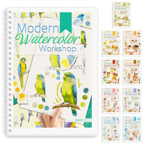 Aquarell-Arbeitsbuch, Aquarell-Arbeitsbuch, Malbuch, Anfängerfreundlich, 12 verschiedene Muster, stressabbauendes Kunsthandwerk für kreative Erkundung, Geschenk für Frauen, Erwachsene, Teenager (Vogel Aquarell-Arbeitsbuch, Aquarell-Arbeitsbuch, Malbuch, Anfängerfreundlich, 12 verschiedene Muster, stressabbauendes Kunsthandwerk für kreative Erkundung, Geschenk für Frauen, Erwachsene, Teenager (Vogel von ADEVIAN