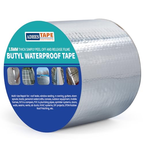 ADHES 1.5mm Dick Wasserdichtes Butylband, Starkes Selbstklebendes DichtungsbäNder 100mm x 5m x 1 Rollen Silber Aluminiumfolie Klebeband für, Bauwerke, Fassaden, Wohnwagen, Fenster, Container ADHES 1.5mm Dick Wasserdichtes Butylband, Starkes Selbstklebendes DichtungsbäNder 100mm x 5m x 1 Rollen Silber Aluminiumfolie Klebeband für, Bauwerke, Fassaden, Wohnwagen, Fenster, Container von ADHES TAPE PURSUIT OF PERFECTION