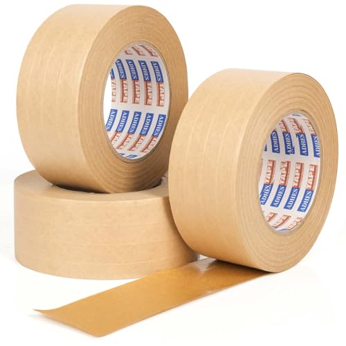 ADHES 3ROLLS Wasseraktiviertes Kraftpapierband, 50mm x 50m Braunes Wasser Klebeband Paket-Band für starkes Paket-Verpacken umweltfreundliches Verschiffenband, das sich bewegt ADHES 3ROLLS Wasseraktiviertes Kraftpapierband, 50mm x 50m Braunes Wasser Klebeband Paket-Band für starkes Paket-Verpacken umweltfreundliches Verschiffenband, das sich bewegt von ADHES TAPE PURSUIT OF PERFECTION
