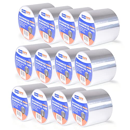 ADHES Aluminium Folienband hitzebeständiges klebeband metallklebeband silber, Hält 80 °C bis 100 °C stand, 4inch x 55yard (100mm x 50m),12rolle von ADHES TAPE PURSUIT OF PERFECTION