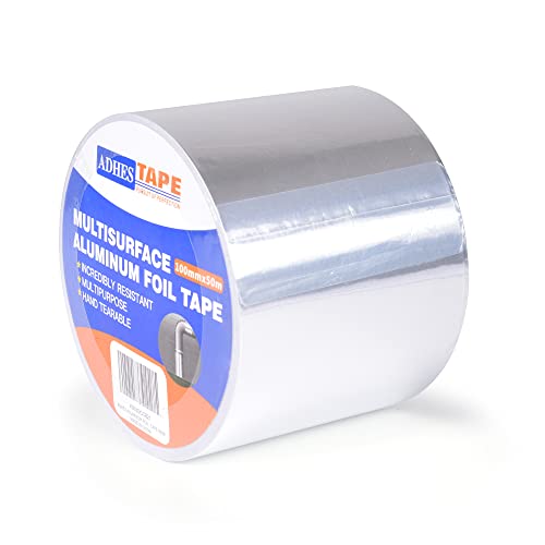 ADHES Aluminium Folienband hitzebeständiges klebeband metallklebeband silber, Hält 80 °C bis 100 °C stand, 4inch x 55yard (100mm x 50m) von ADHES TAPE PURSUIT OF PERFECTION