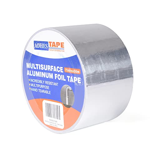 ADHES Aluminium Folienband hitzebeständiges klebeband metallklebeband silber, Hält 80 °C bis 100 °C stand, 3inch x 55yard (75mm x 50m) von ADHES TAPE PURSUIT OF PERFECTION