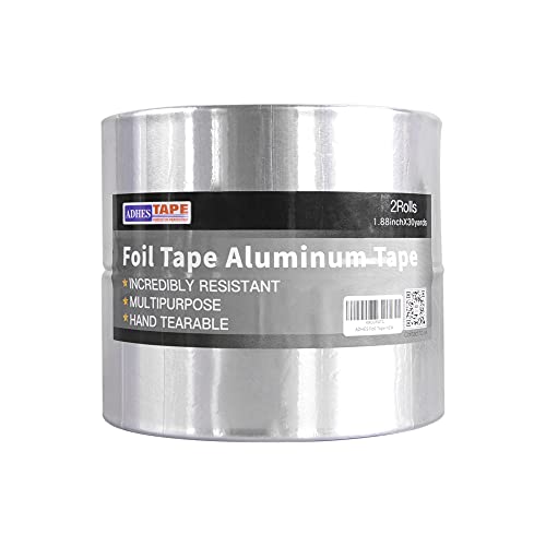 ADHES Aluminium Folienband hitzebeständiges klebeband metallklebeband silber, Hält 80 °C bis 100 °C stand, 2 Rolle 48mm (Breite) x 28m (Länge) von ADHES TAPE PURSUIT OF PERFECTION