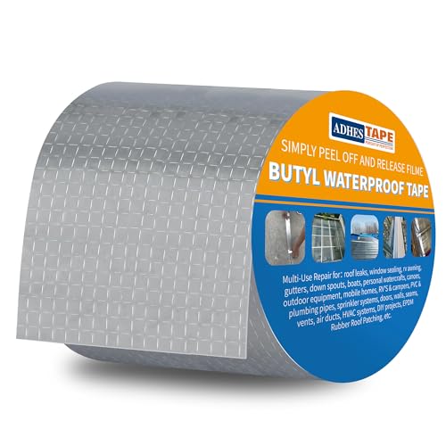 ADHES Butylband Dichtungsbänder Silber Aluminiumfolie Tape Abdichtband Wasserdichte Klebeband Dichtmasse Reperaturband Klebeband Flachdach (10cm x 5m) von ADHES TAPE PURSUIT OF PERFECTION