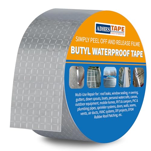 ADHES Butylband Dichtungsbänder Silber Aluminiumfolie Tape Abdichtband Wasserdichte Klebeband Dichtmasse Reperaturband Klebeband Flachdach (5cm x 5m) von ADHES TAPE PURSUIT OF PERFECTION