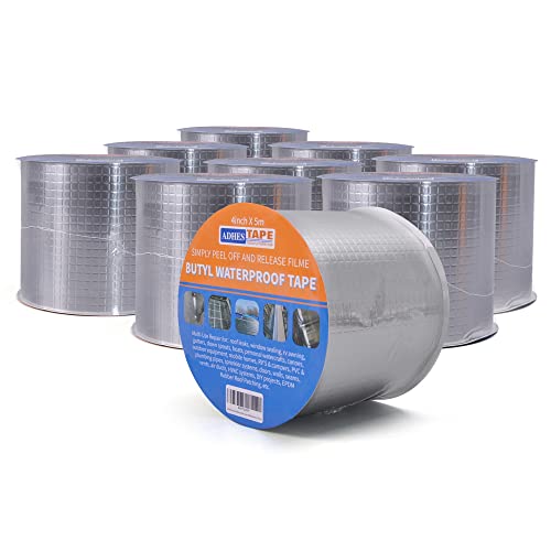 ADHES Butylband Dichtungsbänder Silber Aluminiumfolie Tape Wasserfestes Klebeband Reperaturband für Dach, Wohnwagen, Flachdach, 100mm x 5m,9Rollen ADHES Butylband Dichtungsbänder Silber Aluminiumfolie Tape Wasserfestes Klebeband Reperaturband für Dach, Wohnwagen, Flachdach, 100mm x 5m,9Rollen von ADHES TAPE PURSUIT OF PERFECTION