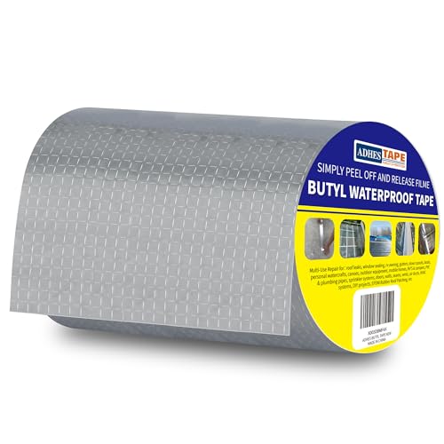 ADHES Butylband Dichtungsbänder Silber Aluminiumfolie Tape Wasserfestes Klebeband Reperaturband für Dach, Wohnwagen, Flachdach, 150mm x 5m von ADHES TAPE PURSUIT OF PERFECTION