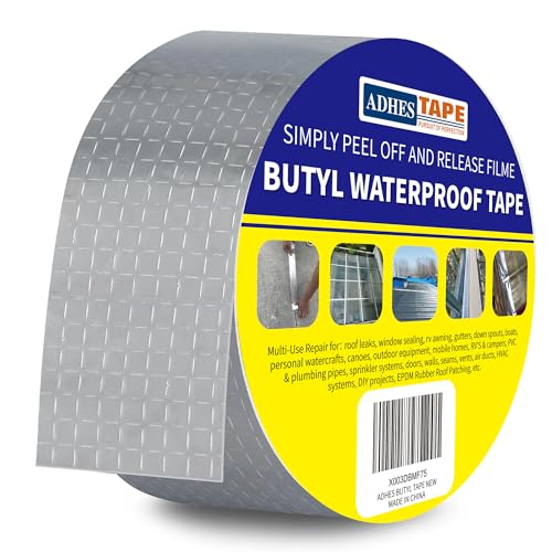 ADHES Butylband Dichtungsbänder Silber Aluminiumfolie Tape Wasserfestes Klebeband Reperaturband für Dach, Wohnwagen, Flachdach, 50mm x 5m ADHES Butylband Dichtungsbänder Silber Aluminiumfolie Tape Wasserfestes Klebeband Reperaturband für Dach, Wohnwagen, Flachdach, 50mm x 5m von ADHES TAPE PURSUIT OF PERFECTION