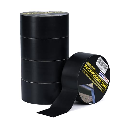 ADHES Isolierband, Dichtband klebeband rohrisolierung, PVC Rohr Schutzband, Wasserdichtes Korrosionsschutz Rohr SchutzhüLle WickelbäNder, Schwarz, 50MM X 33M, 5 Rollen ADHES Isolierband, Dichtband klebeband rohrisolierung, PVC Rohr Schutzband, Wasserdichtes Korrosionsschutz Rohr SchutzhüLle WickelbäNder, Schwarz, 50MM X 33M, 5 Rollen von ADHES TAPE PURSUIT OF PERFECTION