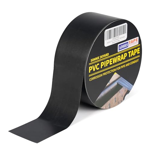 ADHES Isolierband, Dichtband klebeband rohrisolierung,PVC Rohr Schutzband，Wasserdichtes Korrosionsschutz Rohr SchutzhüLle WickelbäNder，Schwarz，50 MM X 33 M von ADHES TAPE PURSUIT OF PERFECTION