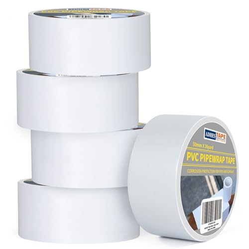 ADHES Korrosionsschutz-Klebeband für Rohre PVC Rohrwickelband, Rohr Schutzband,Isolierband für Abflussrohre, Metall- und Elektroleitungen, unterirdische Rohre 50 MM X 33 M, 5 Rollen, Weiß ADHES Korrosionsschutz-Klebeband für Rohre PVC Rohrwickelband, Rohr Schutzband,Isolierband für Abflussrohre, Metall- und Elektroleitungen, unterirdische Rohre 50 MM X 33 M, 5 Rollen, Weiß von ADHES TAPE PURSUIT OF PERFECTION